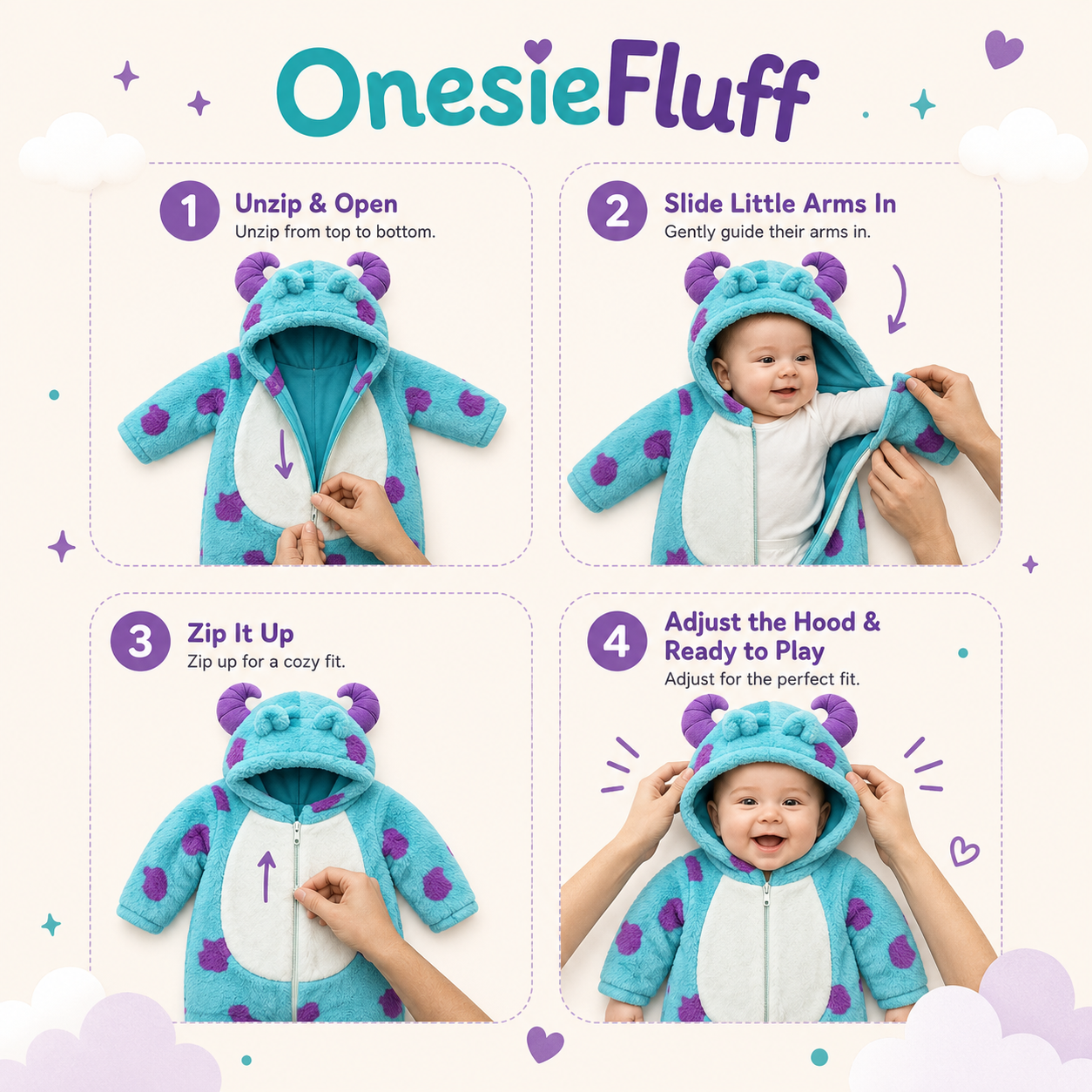 OnesieFluff™—Cozy Monster Onesie